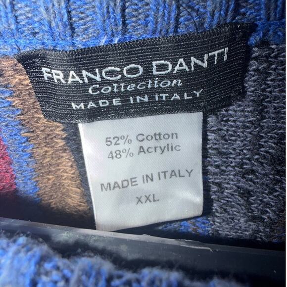 VTG Men's Franco Dante Coogi Style Sweater 2x Textured Knit Striped - Picture 3 of 3